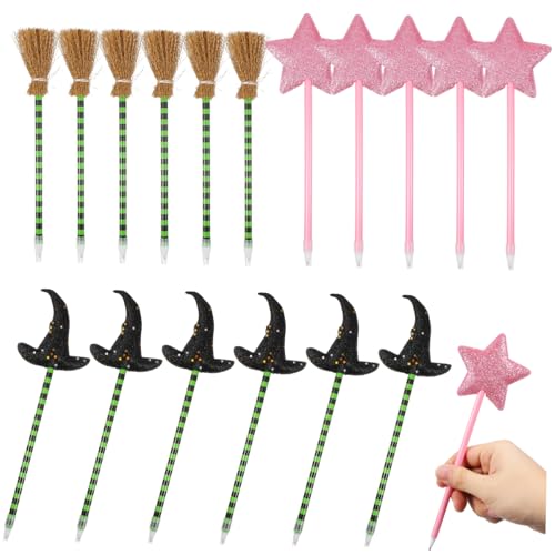 Abaodam 18 . Teiliges Kugelschreiber mit Hexenhut Besen Stern Design Witzige Kugelschreiber für Halloween Valentinstag Kinderparty als Goodie Bag Füller und Schulpreise Abaodam 18 . Teiliges Kugelschreiber mit Hexenhut Besen Stern Design Witzige Kugelschreiber für Halloween Valentinstag Kinderparty als Goodie Bag Füller und Schulpreise von Abaodam