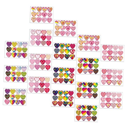Abaodam 18 Blatt Valentinstag Aufkleber Nagelaufkleber Weihnachtsdeko Weihnachtsaufkleber Scrapbookaufkleber Bastelaufkleber Siegelaufkleber Liebesaufkleber Partydeko Beschichtetes Papier von Abaodam