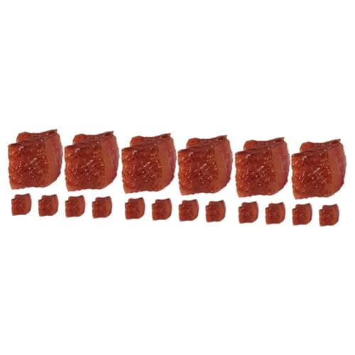 Abaodam 18 STK Echt Aussehendes Falsches Fleisch Rindfleisch-Modell Lebensechtes Lebensmittelmodell Rinderblock-Modell Dekoratives Lebensmittelmodell Essen Spielen PVC Dekorationen von Abaodam