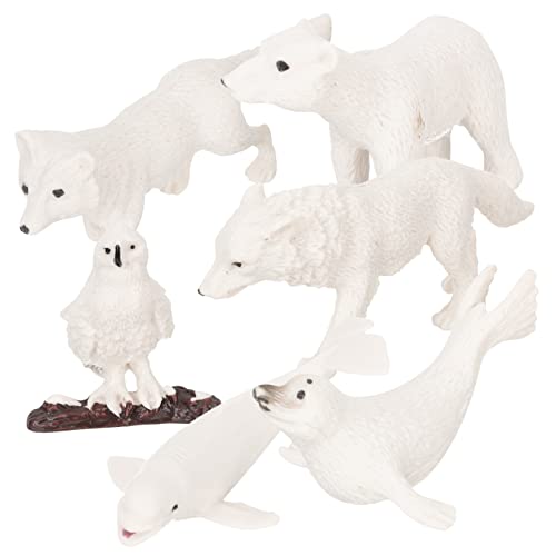 Abaodam 18 STK Tiermodelle für den Winter Wolf-Kuchen-Deckel Mini-Wolf-Figuren Waldtiere Babyfigur Spielzeug Modelle von Tierfiguren Wilde Tierfiguren Modellieren Statue Geschenk Kind Abs von Abaodam