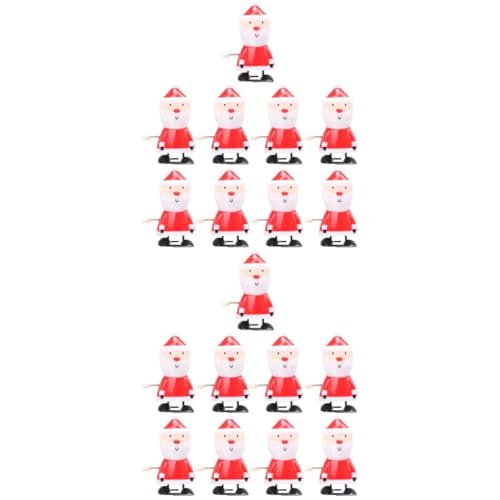 Abaodam 18 STK Uhrwerk Weihnachtsmann Puzzle-Spielzeug Weihnachtsmann Aufziehspielzeug Mini-weihnachtsmann-Spielzeug Uhrwerk-Spielzeug Abgeben Kind Weihnachten Hölzern Rot von Abaodam