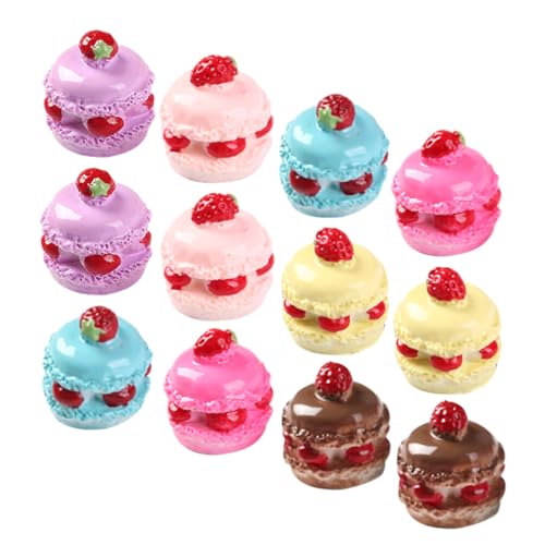 Abaodam 18 Stück Mini- -Cupcake Harz-Kuchen-Brot-Requisiten Gefälschte Dessert-Cupcake-Anhänger Miniaturen Lebensmittel Küche Ornament Für DIY-Bastelzubehör Partygeschenk von Abaodam