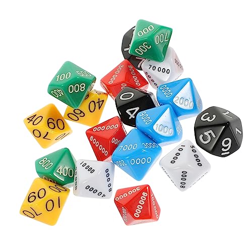 Abaodam 18 Stück Teiliges Bunter Plastikwürfel Vielseitige Spielwürfel mit Zahlenwerten Langlebig und Oxidationsbeständig für Brettspiele Partyzubehör und Pädagogisches Training von Abaodam