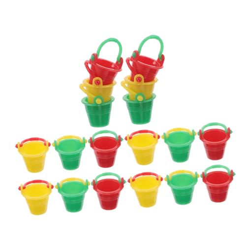 Abaodam 18 Stück Teiliges Miniatur Sandkübel aus Robustem Kunststoff Bunte Kleine Eimer für Puppenhaus Mini Garten Dekoration Kreative Meer-Themen Accessoires für Erwachsene von Abaodam