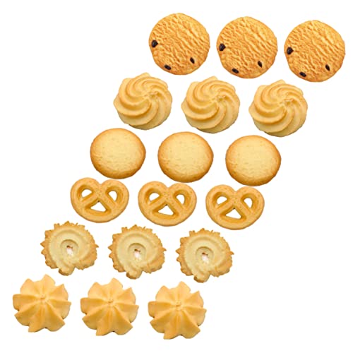 Abaodam 18 Stück Vorgeben Keksspielzeug Plätzchen Essen Gefälschter Keks Gefälschtes Keksmodell Vor, Spiel Zu Realistisch Gefälschte Kekse Künstlich Gebäck PVC von Abaodam