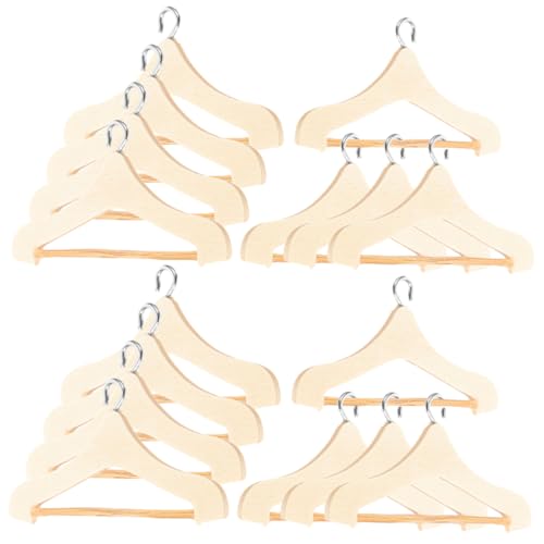 Abaodam 18Stücke Puppenhaus Kleiderbügel Puppenbekleidungsbügel für Puppenkleidung zur Organisation von Kleidern Tops und Hosen Puppenschränken von Abaodam