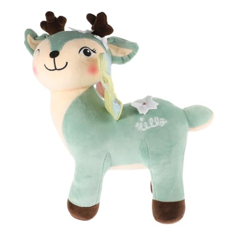 Abaodam 1Pc Deer Puppe Dekokissen Gefüllte Puppe Entzückende Puppe Tiere Rückenkissen Plüschkissen Gefülltes Kissen Pp Baumwolle Grün von Abaodam