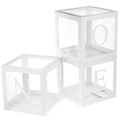 Abaodam 1Satz Ballonbox für Babygeburtstag Dekorative Boxen mit One Kreative Partydekoration Langlebig für Babypartys und Kinderfeiern von Abaodam