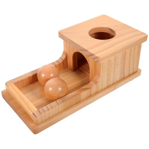 Abaodam 1Satz Ballwurfbox Montessori Objektpermanenzbox aus Holz Fördert Hand Auge Koordination Feinmotorik für Soziale Interaktion und Spielspaß für Ab Jahr von Abaodam