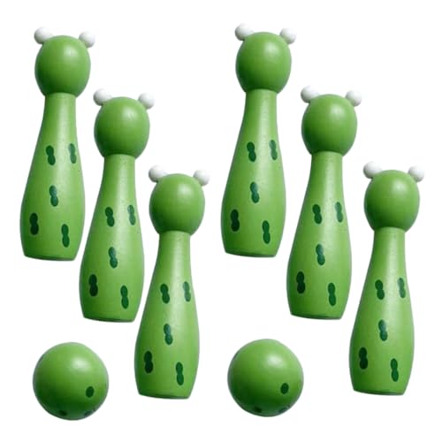 Abaodam 1Satz Bowling für Teiliges Holzspielzeug Indoor Kegelspiel für Kleinkinder Sicheres und Langlebiges Familien Perfektes Party und Reisespiel für Kleine von Abaodam