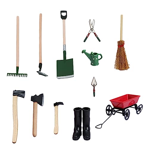 Abaodam 1satz Miniatur Puppenhaus Gartenwerkzeug Für Teiliges Mit Schaufel Gießkanne Und Schubkarre Für Kreative Puppenhaus-Dekoration Und Miniatur-gartenlandschaften von Abaodam