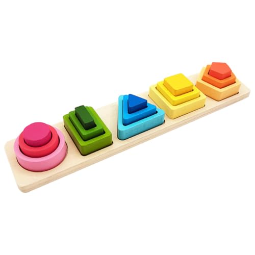 Abaodam Geometrisches Form Matching Puzzle aus Holz für Kinder Stapelbares Lernspielzeug zur Farb und Formenerkennung Montessori Geeignet für Frühkindliche Entwicklung Abaodam Geometrisches Form Matching Puzzle aus Holz für Kinder Stapelbares Lernspielzeug zur Farb und Formenerkennung Montessori Geeignet für Frühkindliche Entwicklung von Abaodam