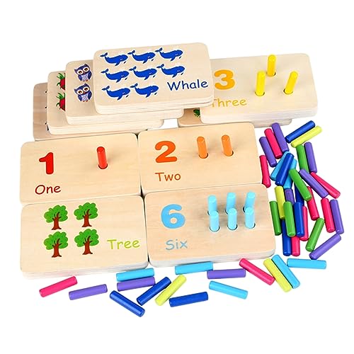Abaodam 1Satz Holz Montessori für Logisches und Konzentrationstraining Sensorisches mit Bunten für Frühe Bildung und Handwerkliche Fähigkeiten von Abaodam