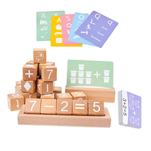 Abaodam 1Satz Holzbausteine für Kognitive Zahlenblöcke aus Hochwertigem Holz Lernspielzeug für Kreative Frühkindliche Bildung und Spielspaß Teiliges von Abaodam