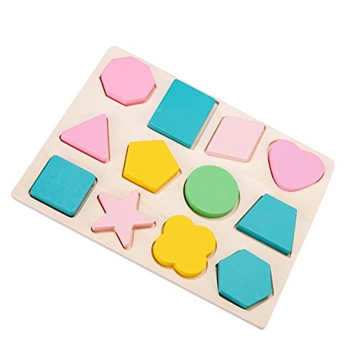 Abaodam 1Satz Holzform Puzzle Kognitives Lernspielzeug Für Farberkennung Und Formsortierung Entwicklungsspielzeug Für Kleinkinder Vorschulkinder Ab Jahr von Abaodam