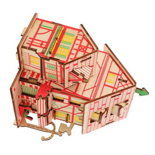 Abaodam 1Satz Holzpuzzle Windmühlenhaus Bausatz DIY Montage Modell Für Dekoratives Puzzle Für Schreibtisch Oder Für Freunde Und Familie von Abaodam