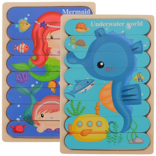 Abaodam 1Satz Holzpuzzle für Doppelseitiges Cartoon Puzzle zur Frühen Bildung Auge Hand Koordination für Vorschulkinder und Eltern Spiele Abaodam 1Satz Holzpuzzle für Doppelseitiges Cartoon Puzzle zur Frühen Bildung Auge Hand Koordination für Vorschulkinder und Eltern Spiele von Abaodam