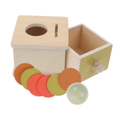 Abaodam 1Satz Holzschublade Münze Ball Montessori Trainingsspielzeug für Kleinkinder Objektpermanenzbox Motorik und Eltern Junge Mädchen Interaktion von Abaodam