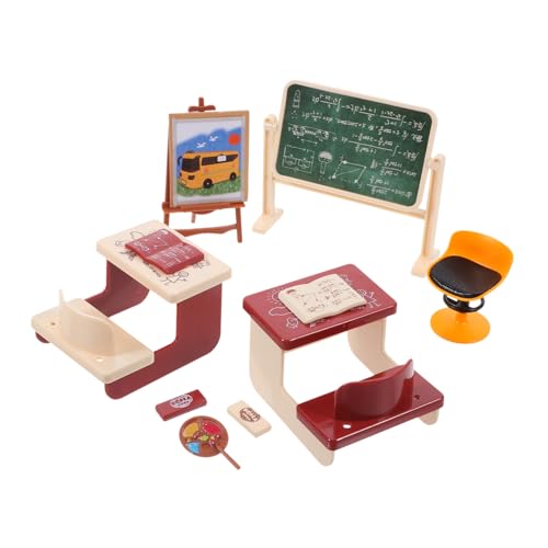Abaodam 1Satz Klassenzimmerzubehör Puppenmöbel mit Stühlen und Dekoren für Mini Häuser und DIY Projekte Mikrolandschaften und Foto Requisiten Abaodam 1Satz Klassenzimmerzubehör Puppenmöbel mit Stühlen und Dekoren für Mini Häuser und DIY Projekte Mikrolandschaften und Foto Requisiten von Abaodam