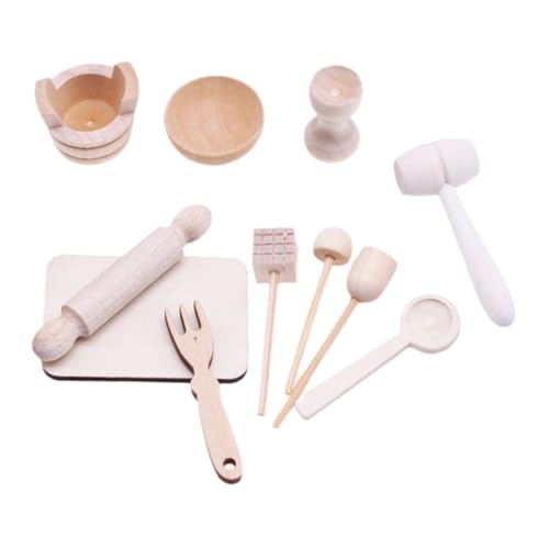 Abaodam 1Satz Küchenaccessoires Teiliges Holz Backwerkzeug für Puppenhaus Requisiten für Miniaturszenen und DIY Projekte Details für Kreative Gestaltung von Abaodam