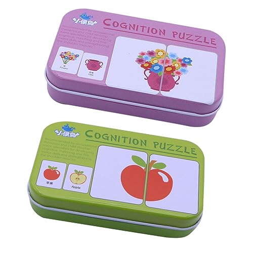 Abaodam 1Satz Lernspielzeug für Kleinkinder Kognitive Puzzle Karten mit Obst Alltagsgegenständen Früherziehung Spaß Entwicklung für Pädagogisches für Frühe von Abaodam