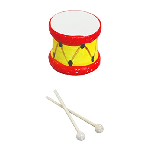 Abaodam 1Satz Mini Trommel Mit Trommelstöcken Dekoration Für Puppenhaus Modelle Und Kinderzimmer Als Musikinstrument Zubehör Für Mini Schlagzeug Fans von Abaodam