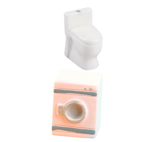 Abaodam 1Satz Mini Waschmaschine und Toilette Modell Puppenhaus Zubehör aus Robustem Harzmaterial Teiliges für Kreative Dekoration für DIY Puppenhaus und Badezimmer Abaodam 1Satz Mini Waschmaschine und Toilette Modell Puppenhaus Zubehör aus Robustem Harzmaterial Teiliges für Kreative Dekoration für DIY Puppenhaus und Badezimmer von Abaodam