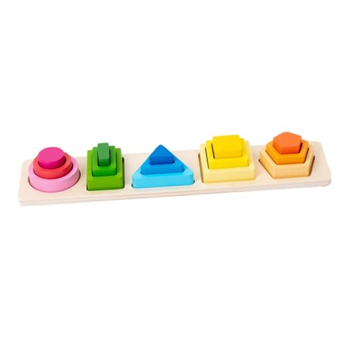 Abaodam 1Satz Montessori Geometrisches Sortier und Stapelspielzeug aus Holz für Kleinkinder Lernspielzeug Grifffähigkeit und Kreativität für Geburtstage von Abaodam
