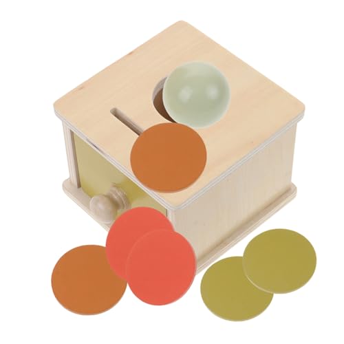 Abaodam 1Satz Montessori Holzschublade Münzbox mit Interaktivem Ballwurf für Kleinkinder für Hand Auge Koordination und Kreative Entwicklung von Abaodam