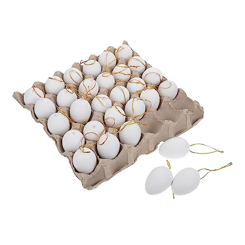 Abaodam 1satz - Weiße Pappmaché-Eier Mit Aufhängern Für Kreative Ostern-Dekorationen Im Innen Und Außenbereich Bruchsicher Und Farbecht von Abaodam