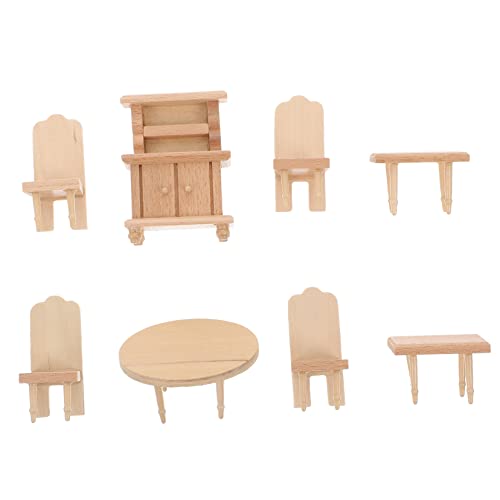 Abaodam 1Satz Puppenhaus Möbel Teiliges Esszimmer Zubehör Schrank Stühle Hocker für Kreative Puppenhausgestaltung Ergänzung für Puppenmöbel von Abaodam