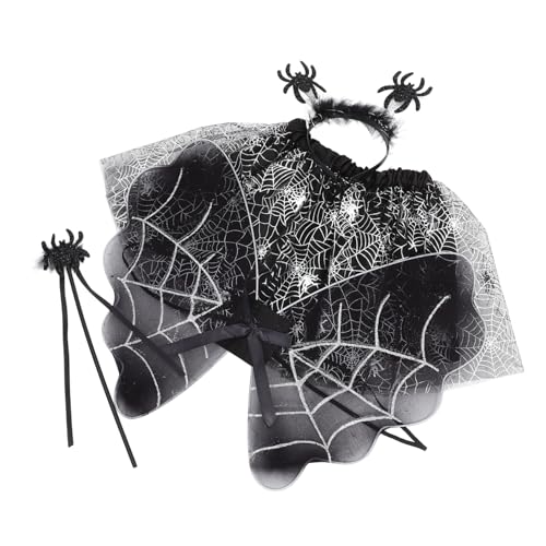 Abaodam 1Satz Spinnen Stil Halloween Kostüm Set für Tutu Rock Flügel Haarreif für Karneval und Rollenspielpartys von Abaodam