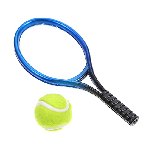 Abaodam 1Satz Tennisschläger Dekorative Mini Tennis Modelle für Puppenhaus und Foto Requisiten Lebendig und Langlebig für Szenen mit Ball von Abaodam