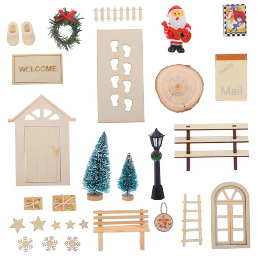 Abaodam 1satz Miniature Weihnachtsdeko Weihnachts-Szene Mit Lebensechten Figuren Für Puppenhaus Und Miniaturgarten Für Festliche Dekoration Und Fotorequisiten von Abaodam