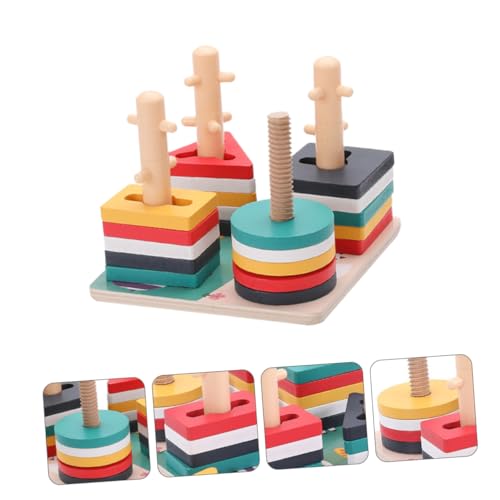 Abaodam 1Set Bauernhof Tier Ärmel Säule Intelligenz Entwicklung Frühes Lernen Kognition Pädagogisches Kognition Säule Bunte Holz von Abaodam
