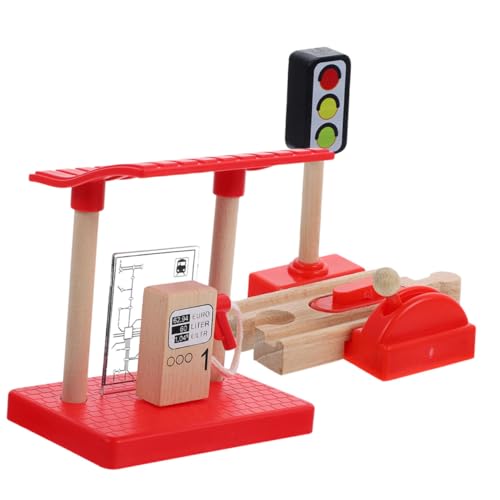 Abaodam 1Set DIY Tankstellenmodell mit Hebestraßenblock Kreatives Spielen für Verkehrsstation Zubehör Phantasie und Koordinationsentwicklung von Abaodam