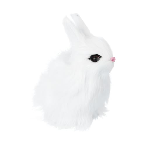Abaodam 1Stk Simulationskaninchen Kaninchen basteln realistische Kaninchenfigur Plüschtiere Kindergeburtstag gastgeschenke Kindergeburtstag anwesend Party-Requisite Weiß von Abaodam