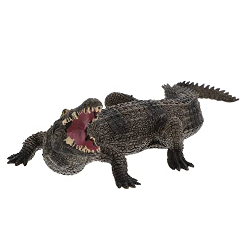 Abaodam Simulations Wildtiermodell Krokodil Figurine für Kinder Kognitives Spielzeug zur Frühkindlichen Bildung Robustes PVC Naturgetreue Tierfigur Lernspielzeug für Jungen und Mädchen von Abaodam