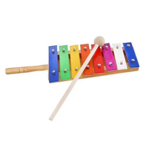 Abaodam 1Stück Teiliges Hölzernes Xylophon Percussion Musikspielzeug mit Bunten Aluminiumplatten für Frühförderungsinstrument für Musikalische Entdeckung und Motorische Fähigkeiten von Abaodam