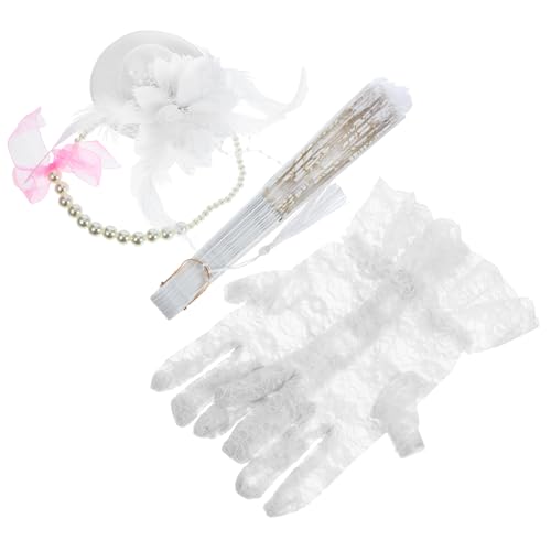 Abaodam 1satz Kids Party Dress up Set Mit Performance Handschuhen Halskette Haarnadel Und Fächer Verkleidung Für Mädchengeburtstagsfeiern Und Teepartys von Abaodam