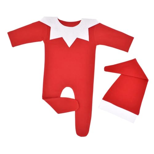 Abaodam 1satz Neugeborenen Fotografie Outfit Teiliges Weihnachtsset Mit Rotem Strampelanzug Langer Schwanzmütze Und Weichem Kragen Für Babyfotos Und Festliche Anlässe Abaodam 1satz Neugeborenen Fotografie Outfit Teiliges Weihnachtsset Mit Rotem Strampelanzug Langer Schwanzmütze Und Weichem Kragen Für Babyfotos Und Festliche Anlässe von Abaodam