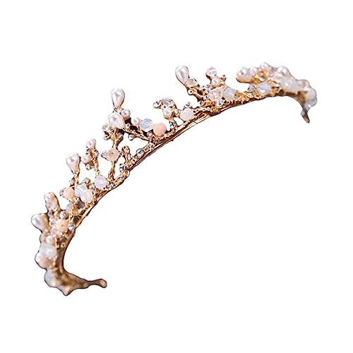 Abaodam 1stk Goldene Kinderkrone Mädchen-party-kopfschmuck Kleine Mädchenparty Perlen Tiara Hochzeitskopfschmuck Für Die Braut Tiara Des Kleinen Mädchens Party Tiara Kopfschmuck Legierung von Abaodam