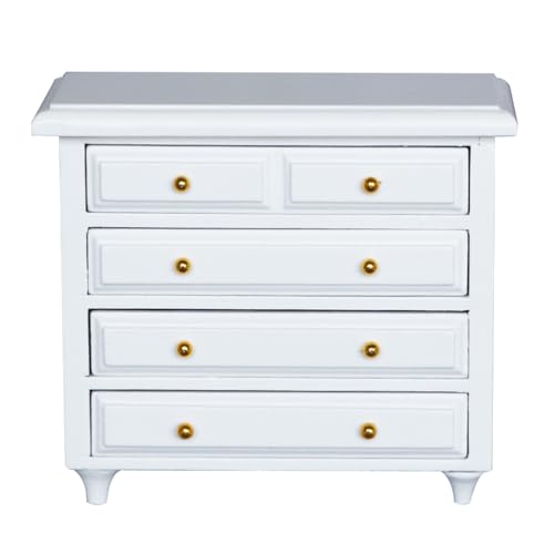 Abaodam Miniatur-massivholzschrank für Wohnkultur Miniatur-holzschrank Ornament Mini- Miniatur Weiß von Abaodam