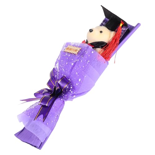 Abaodam 1stk Strauß Das Rosenspielzeug Hochschule Gruß Abschluss Für Sie Ornament Glücklich Party Ihr Aufkleber Schleife Tragen Girlande Grad Figur Plüschtiere Karte Violett Stoff von Abaodam