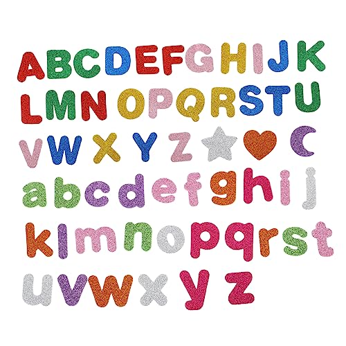 Abaodam 2er-Pack Mit 52 Eva-Glitzer-Alphabet-aufklebern Selbstklebend Dekorativ Pädagogische Buchstabenaufkleber Für Jungen Und Mädchen von Abaodam