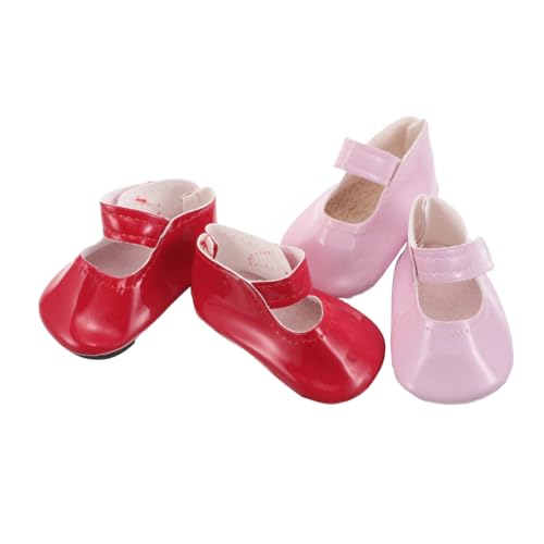 Abaodam 2 Paar Puppenschuhe Puppen Anzugschuhe Miniatur Schuhe Miniatur Dekor Kleine Schuhdekorationen Puppenschuhe Aus Kunstleder Puppen Prinzessinnenschuhe Puppenzubehör von Abaodam