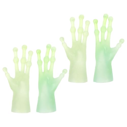 Abaodam 2 Paare Fingerzustand Hände Alien Finger Hände Fingerpuppen Leuchten In Die Dunklen Lustigen Fremden Fingerhandschuhe Für Aprilscherz Day Ostern von Abaodam