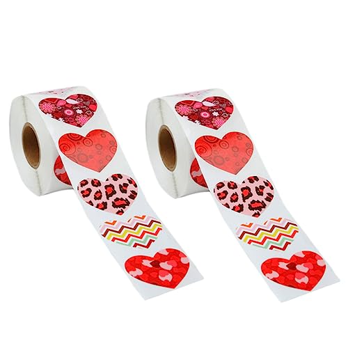 Abaodam 2 Rollen Liebe Aufkleber Scrapbooking Sticker Scrapbook Stickers Herzförmige Sticker dchöne bescherung hochzeitsdeko Valentinstag siegelaufkleber Valentinstag Aufkleber Papier von Abaodam