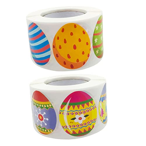 Abaodam 2 Rollen Osterei Aufkleber Verpackungsaufkleber Party Zubehör Für Osteraufkleber Entzückende Eier Aufkleber Verpackungsaufkleber Festival Aufkleber Kupferplatten Aufkleber von Abaodam