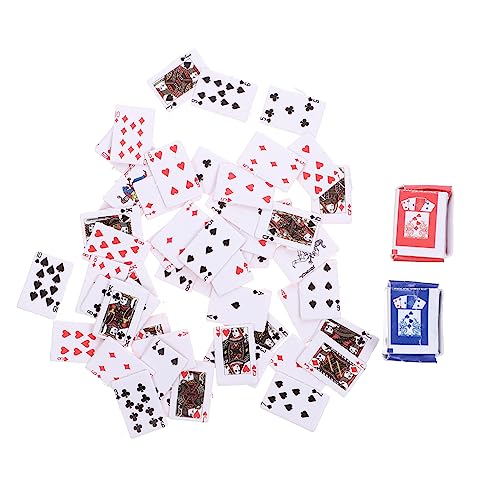 Abaodam 2 STK Kartenspielen kinderspiele Kinder Spiele Geschenkideen Kleiner kreative Pokerkarten Mini-Pokerkarte aus Papier Brettspiel-Poker niedlich Schachbrett Reisen von Abaodam